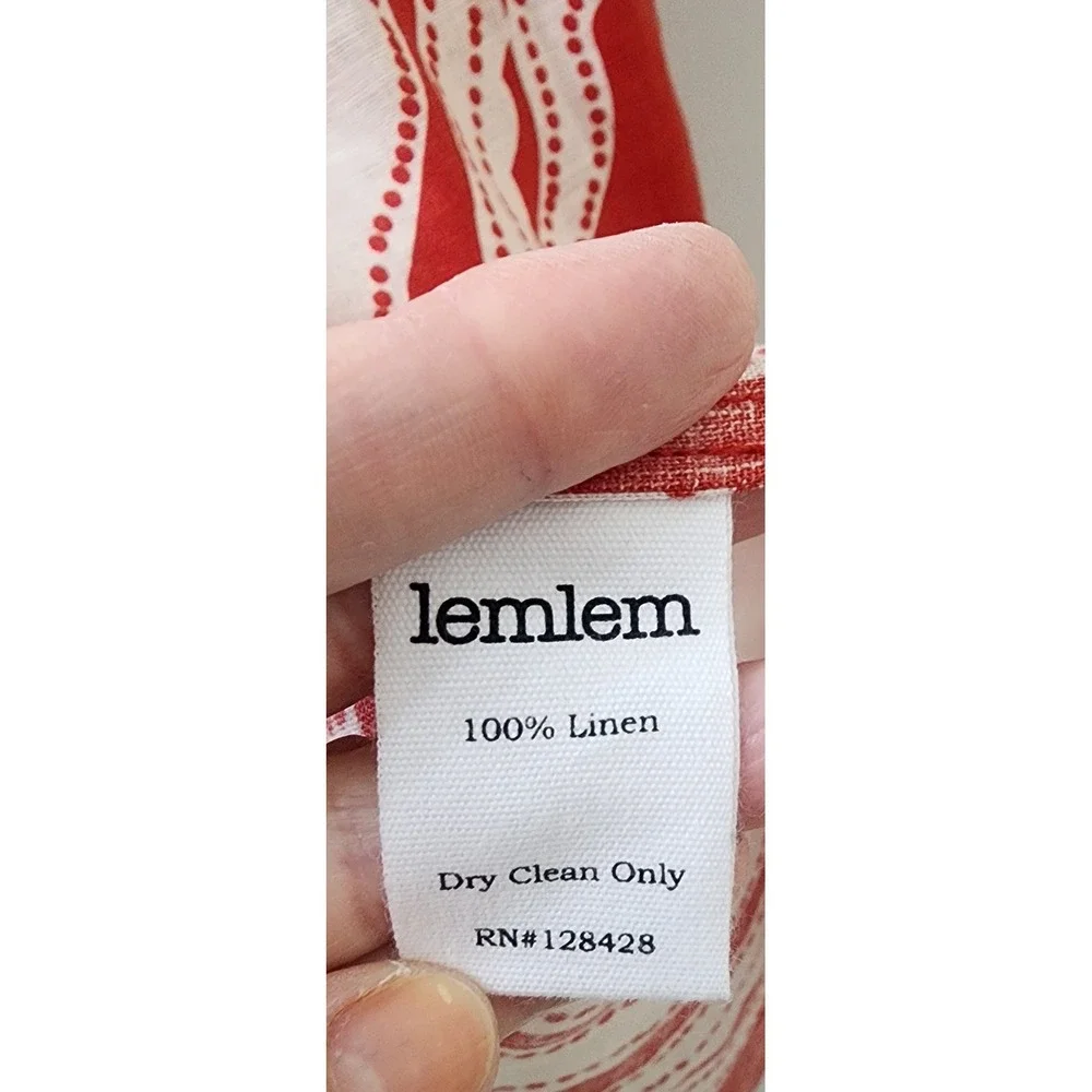 Lemlem by Liya Kebede Red White Linen Tiered Maxi Skirt Paisley Paperbag Waist S